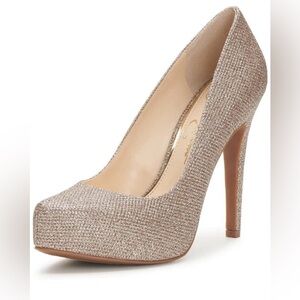 Jessica Simpson Glittery Gold Heels